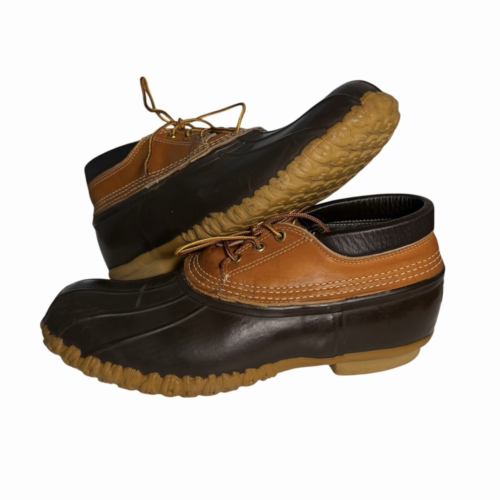 Vintage LL Bean Maine Hunting Shoes Mens 10 Duck Boots Leather Made USA